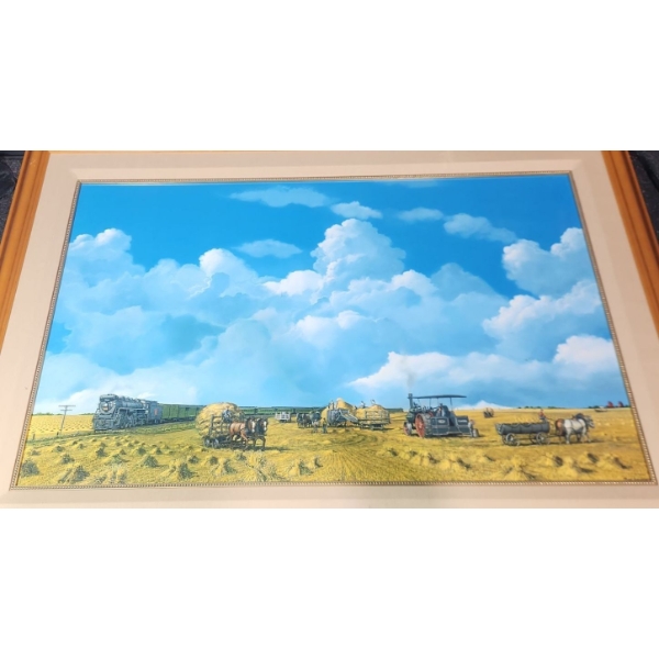 L.Edition Fine Art Giclee Reproduction Titles " Harvest Time" by Max Jacquiard - 55w x 31h WFrame