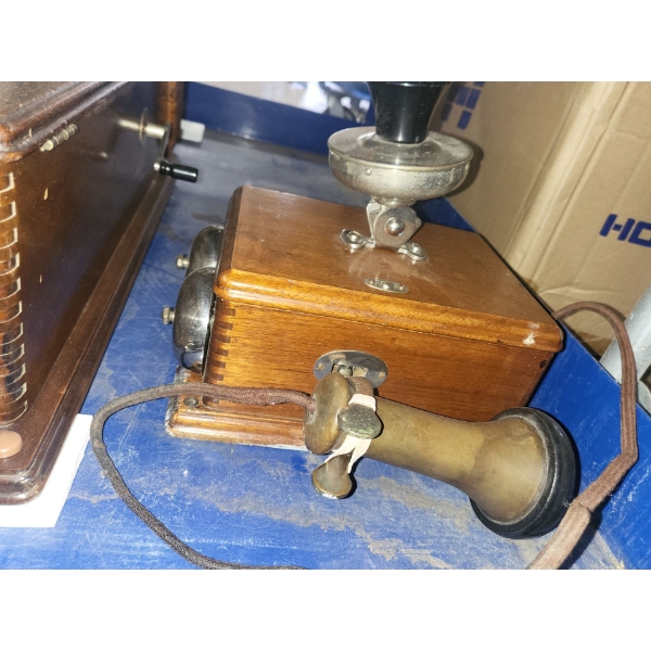Antique Hand-Crank Magneto Telephone