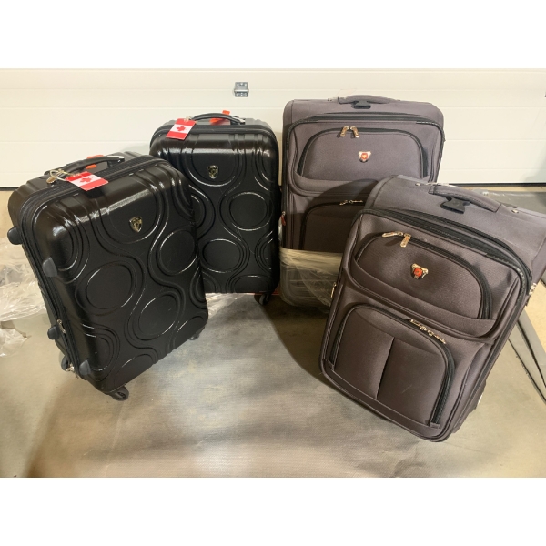 Heys and Swiss Gear Travel Luggage Includes 4 Pieces with Hard-Shell and Soft-Shell Designs