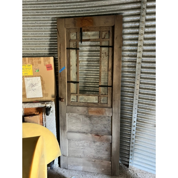 Wooden Antique Door 31" x 79" and New Exterior Cedar Door 36" x 80" x 1"