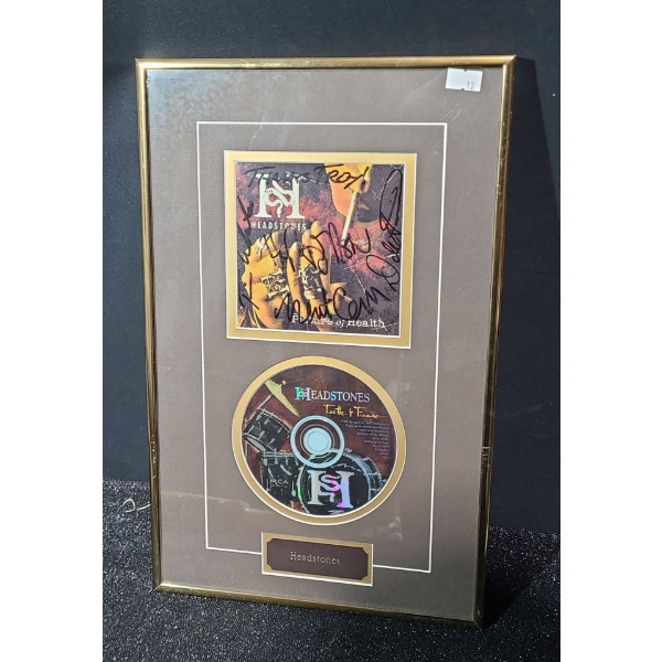 Headstones "Picture of Health" Autographed CD Sleeve, 10 x 15.5 Framed Under Glass