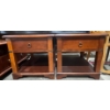 Image 4 : Pair of Hardwood Side Tables 23Wx27Dx23H each