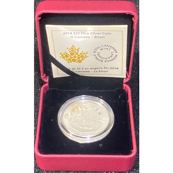 2014 $10 O Canada - Bison Fine Silver Coin 15.87 Grams