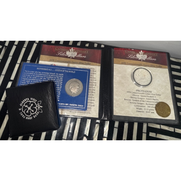 1978 Canada Commonwealth Games Silver Dollar Set 1984 Papal Visit Muhammad Ali