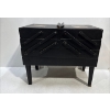 Image 1 : Antique 3 Tier Black Fold Out Sewing Box 19Wx10Dx16.5H