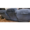 Image 5 : Reclining Three Seat Sofa in Blue Upholstery