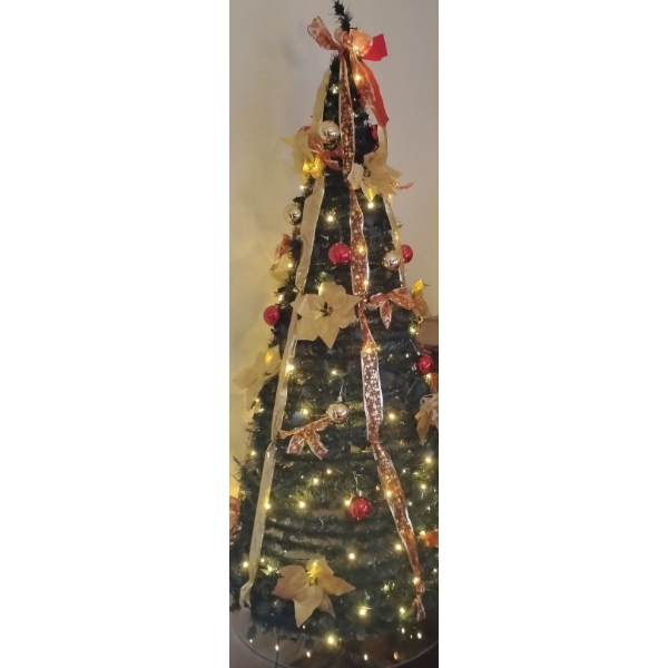 6Ft Pop Up Christmas Tree - Prelit & Decorated