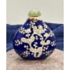 Hand Painted Blue & White Snuff Bottle with Spoon 2.5H