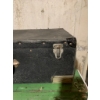 Image 3 : Two Vintage Storage Cases: Black Leatherette and Green Metal