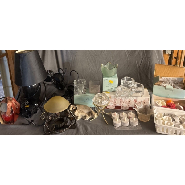 Decor - Partylite Collection Incl. Candle Holders, Candles; Home Decor (Some Damage), Lamp, Toys