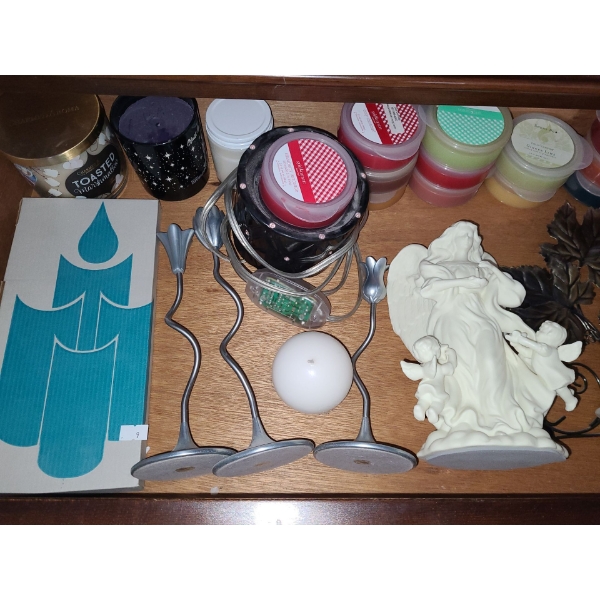 White Angel Figurine 9 T, Candle Holders, Scentsy Warmer and Refills