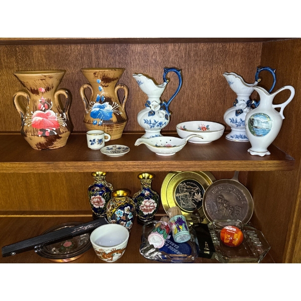 Cultural Decor - Bone China, Oriental Enamel Vases, Mt. Rushmore Metal Pan, Italy Made Vases, More 