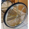 Image 2 : Hollywood Bar Cocktail Tea Cart Trolley 29x16x28 - 2 Tier Brass/Glass