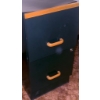 Image 2 : Metal Two-Drawer Filing Cabinet with Wooden Handles