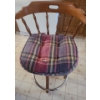 Image 2 : Four Swivel Seat Wooden Bar Stools w/ Foot  Rest- Foot Rest: 19" Diameter, Stool Height: 35 h