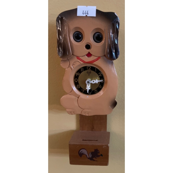 Keepsake Puppy 1950s Japanese Wall Clock 9T 