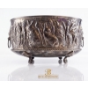 Image 2 : Antique Burmese Silver Plated Bowl, Thabeik, Decoration Depicting Rabbits And Carrots 12''*7''INCHES