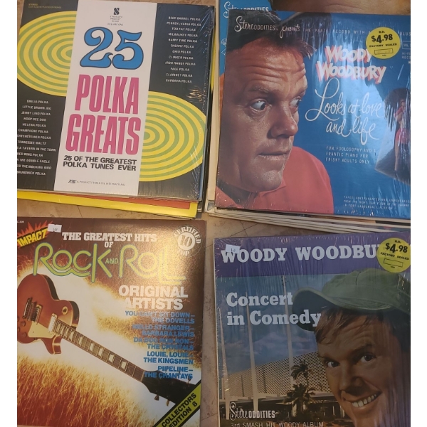 Collection of Records Including: Woody Woodbury, Rusty Warren and More! Scroll Photos to See Records