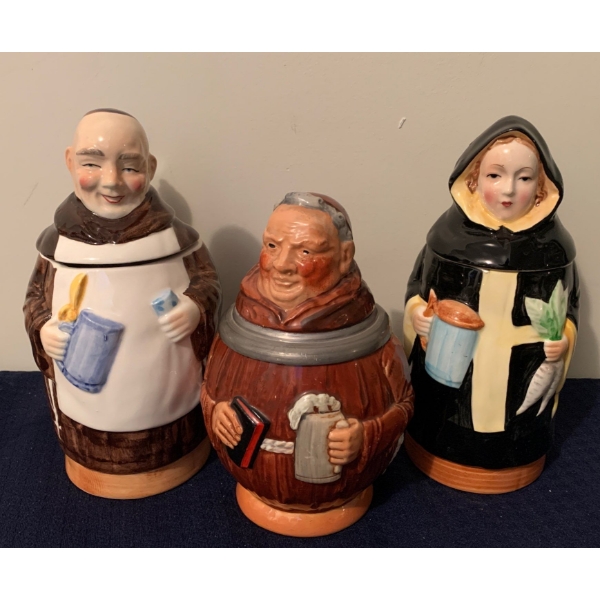 Set of 3 Monk Themed Beer Steins - 9T 