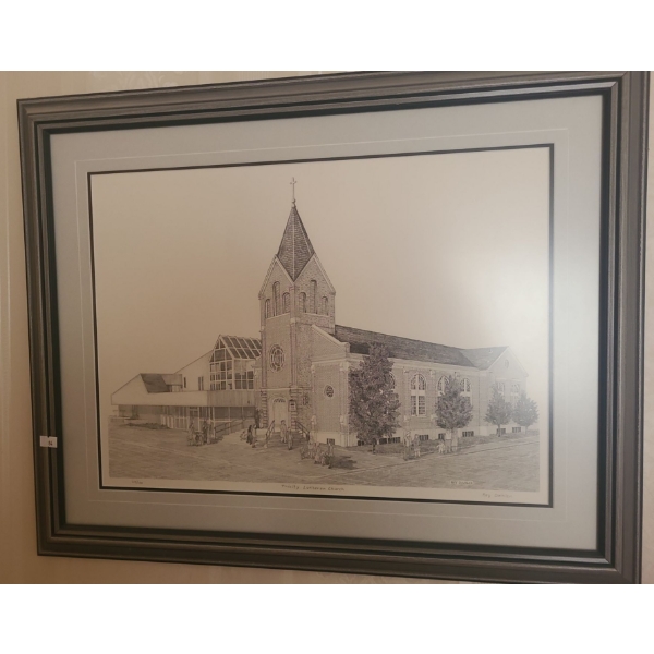 "Trinity Lutheran Church" Numbered Print 26/100 by Rey Dahlen 26 X 20