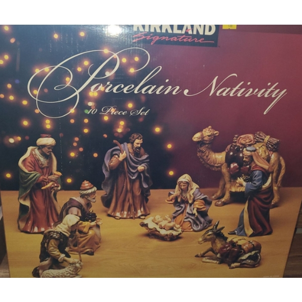 Porcelain Nativity Holiday Decor, Glass Candlesticks 5 T (New in Boxes)