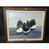 Image 1 : "The Shawlies", Artist: Jean Leebody, Acrylic on Canvas Framed 27 X 23