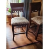 Image 2 : Small Dining Table (42"L, 42"W, 37"T) and Set of 2 Upholstered Chairs (42"T, 22"W, 19"D)