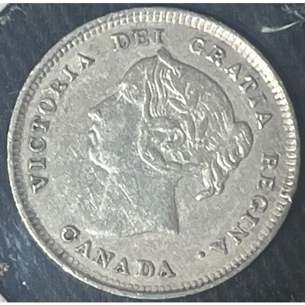 Victoria Dei Gratia 5 Cent 1884 Coin