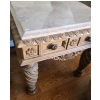 Image 1 : Wood and Marble Side Table 28 W, 28 D, 27 T 
