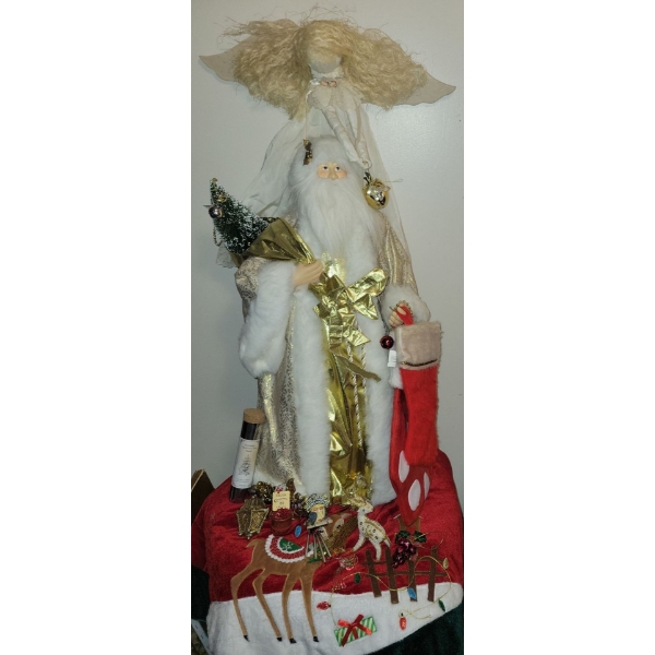 3 Foot Tall Silver Santa Tree Skirt Angel Of Mercy & More 