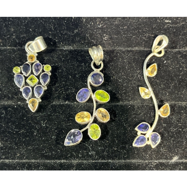 Collection of Multi Coloured Stone Pendants