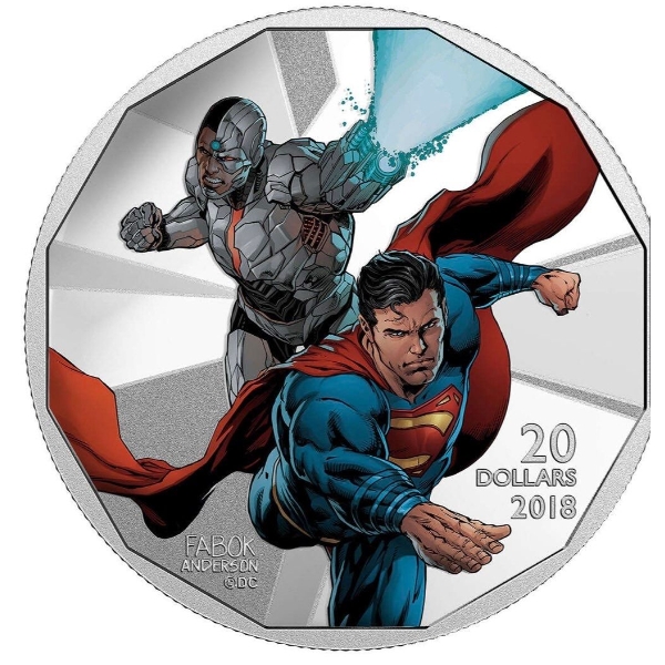 2018 $20 The Justice LeagueTM: Cyborg and Superman - Pure Silver Coin
SKU: 162337