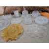Image 3 : Crystalware + Amber Depression Glass Dish