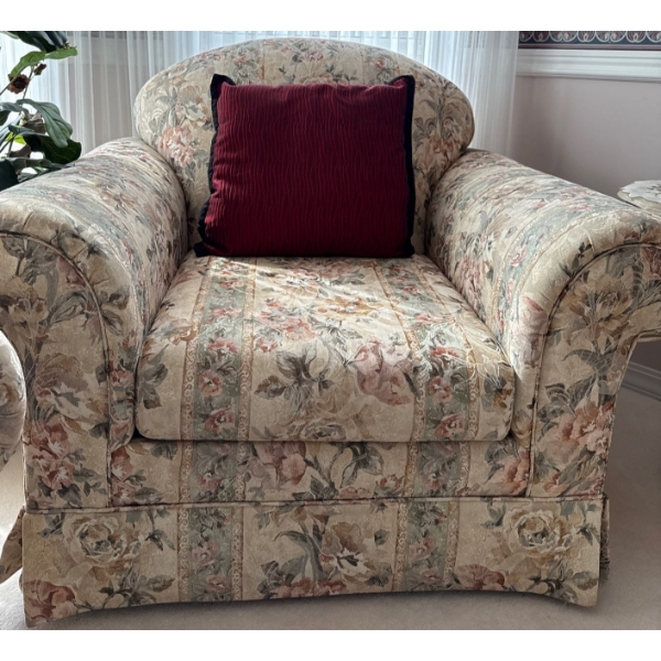 Hudson Bay's Floral Pattern Arm Chair   44"w x 34"d x 35"tall