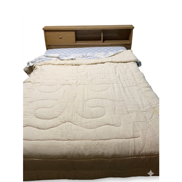 Double Bed with Air Mattress and Wooden Storage Headboard Matches Lots 15&16