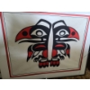 Image 2 : Pair of Indigenous Paintings.  Eagle 27 w, 23 l.  Whale 23 w, 22 h
