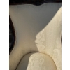 Image 4 : White Fabric with Wood Accents-Arm Chair