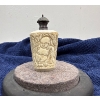 Image 1 : Carved Snuff Bottle with Spoon 3.25H