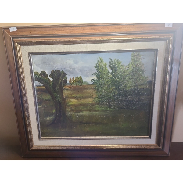 Painting of Trees- Artist Helmond, 22.5 X 18.5 Paint on Canvas Framed