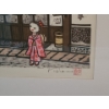 Image 3 : Asian Hand Drawing of Girl in Pink Dress 15 1/2 w 12 h