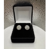 Image 3 : 2ct Round Moissanite in Center with 40 Round Cubic Zirconia in Round Halo in 925 Silver Earrings