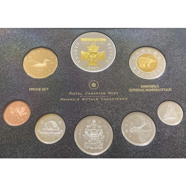 2006 Canadian Proof Set With Fine Silver Dollar 92.5% Silver 1.94 Troy Ounces