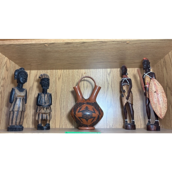 Collection Of Collectibles: Native Wedding Vase & African Statues 