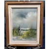 Image 1 : Illegible Signature Sea Side Original Oil Painting 12Wx16H