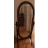 Image 1 : Wooden Oval Cheval Mirror with Adjustable Swivel Frame