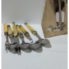Image 6 : Vintage Bone Handle: Knives, Forks w/ Case 10 W, 7 T (Closed and Flat), Carving Set and More!