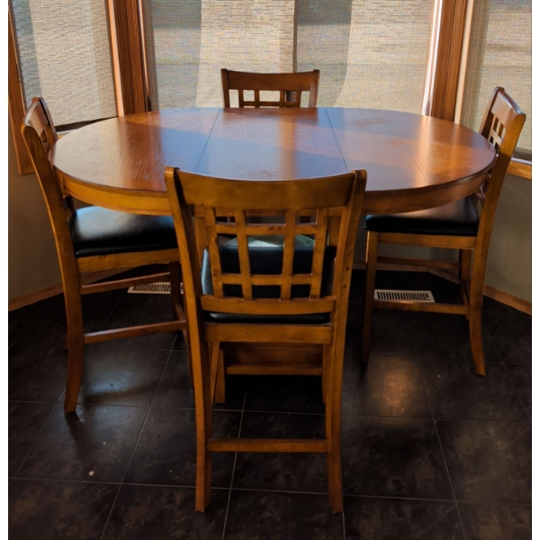 6 Piece Oak Dining Set - Bar Height