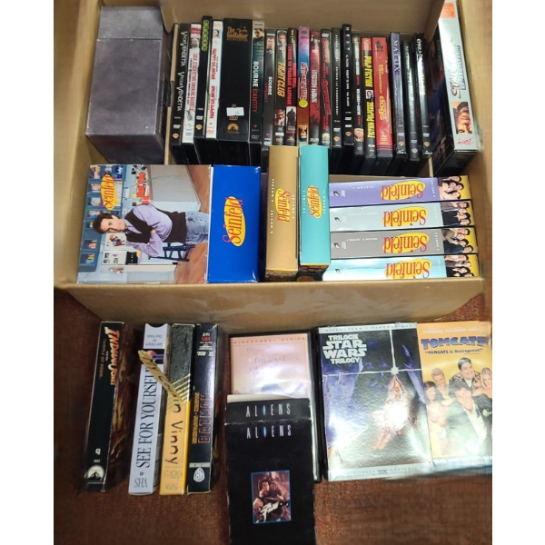 Assortment of DVD's (Some VHS) Including: Seinfeld, Pulp Fiction, Fight Club and More!