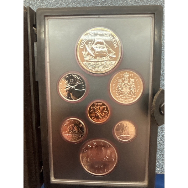  1979 Canadian double dollar set with silver dollar