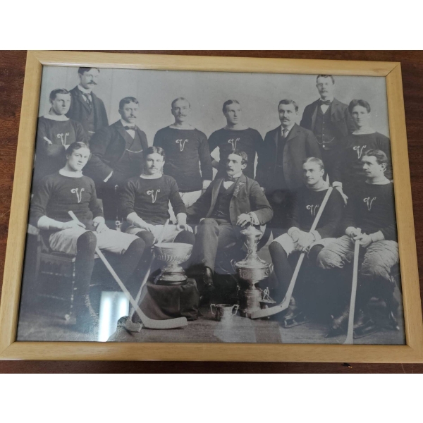 Framed Vintage Hockey Team Photographs, Various Sizes